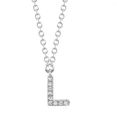 0.03ctw Diamond Necklace – Initial L