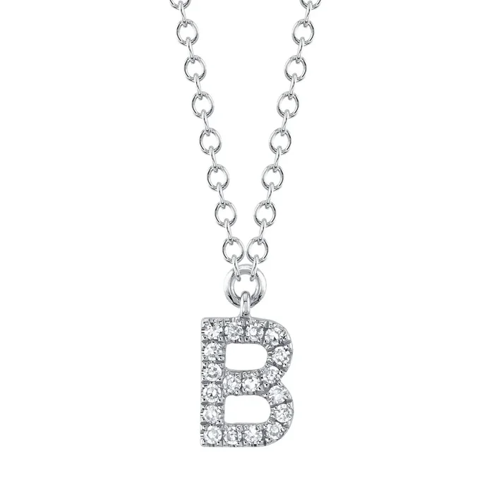 0.04ctw Diamond Necklace – Initial B