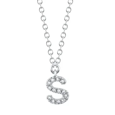 0.05ctw Diamond Necklace – Initial S