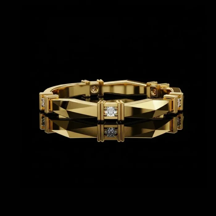 0.06 TCW Better Handmade Vintage Lab Grown Round Diamond Band For Soft Tomorrow