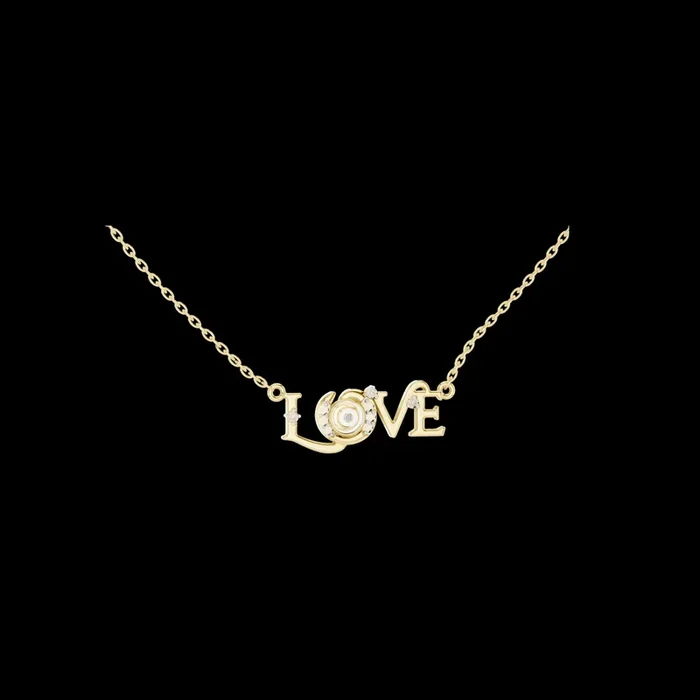 0.094 TCW Romantic Pave Moissanite Diamond Accent Love Letter with Modern Spiral Center Pendant Luxury Jewelry Gift