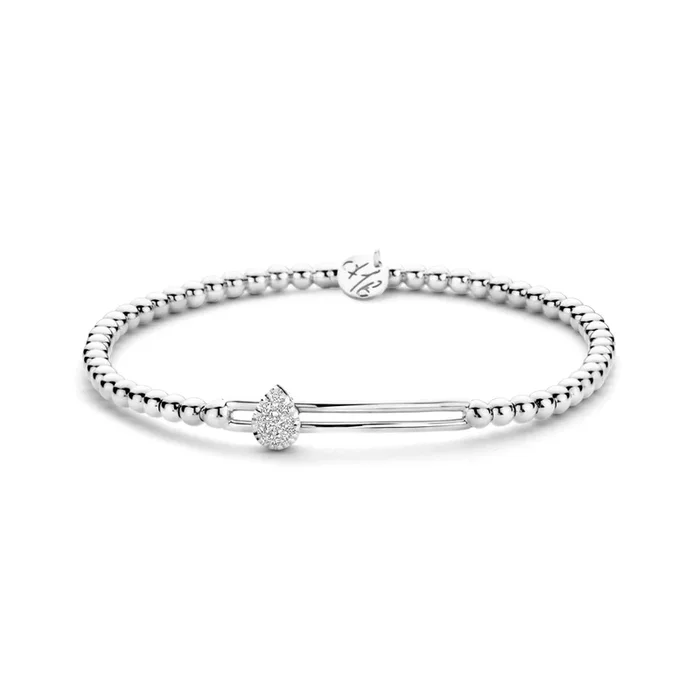 0.10ctw, 18K White Gold Tresore Stretch Bracelet