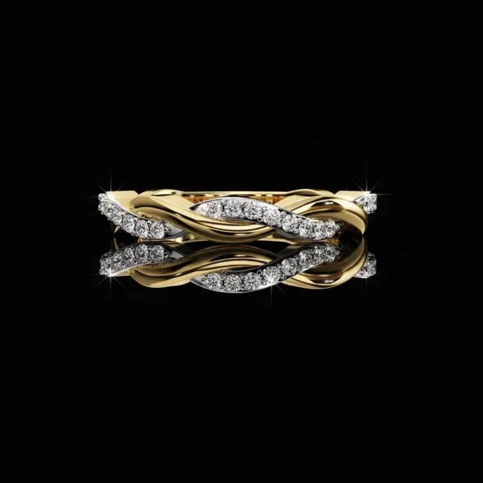 0.16 TCW Bold Beauty Round Cut Lab Grown Diamond With Twisted Band For Bridesmaid