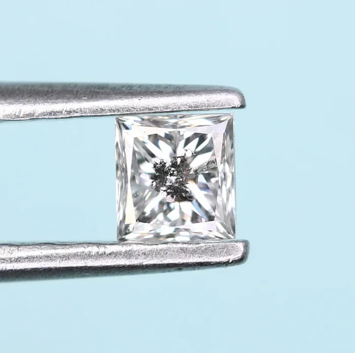 0.21 CT Salt and Pepper Princess Cut Diamond – Ideal for Engagement Rings