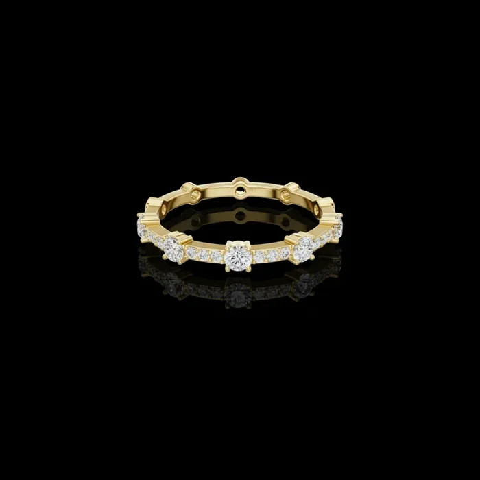 0.42 TCW Elegant Round Brilliant Cut Moissanite Diamond Eternity Ring Minimalist Luxury Jewelry for Women