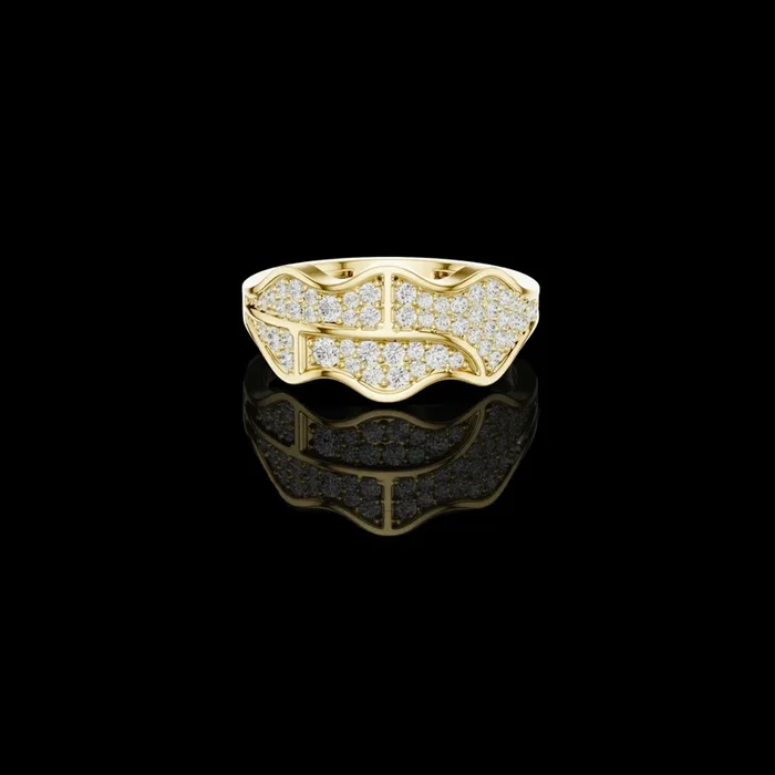 0.43 TCW Majestic Flow Pavé Lab Grown Diamond Ring with Sculpted Wave Design