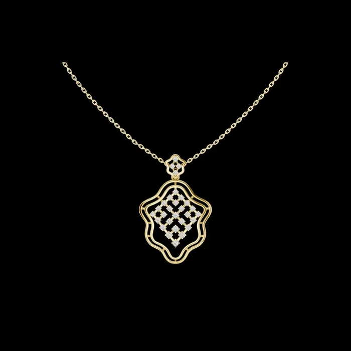 0.45 TCW Dazzling Quatrefoil Moissanite Diamond Luxury Open Frame Lattice Pendant Designer Jewelry Gift