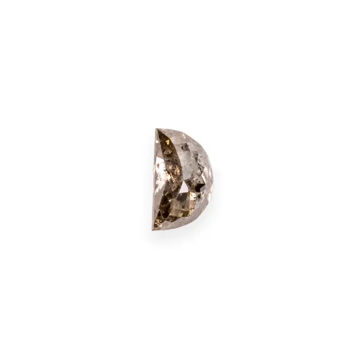 0.49ct 5.87×3.41mm HALF MOON DOUBLE CUT SALT & PEPPER DIAMOND