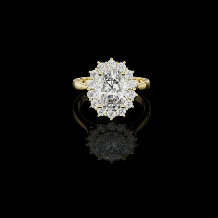 0.60 CT Brilliant Lab Grown Oval Cut Diamond Ring For Anniversary Ring