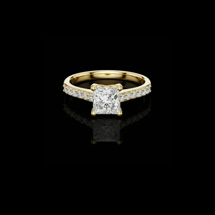 0.60 CT Sparkling Moissanite Princess Cut Dimaond Ring For Engagement Ring