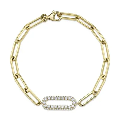 0.65CT DIAMOND PAPER CLIP LINK BRACELET