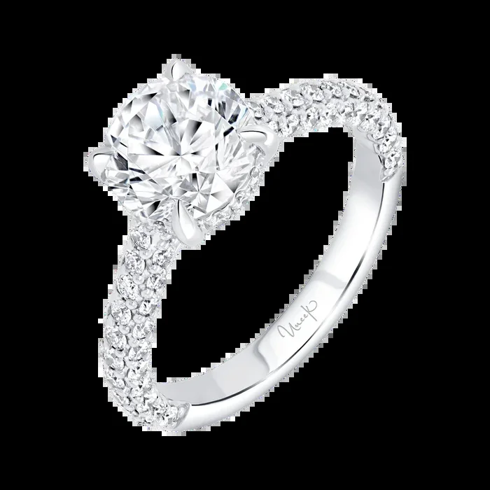 0.82ctw Under-Halo Round Engagement Ring