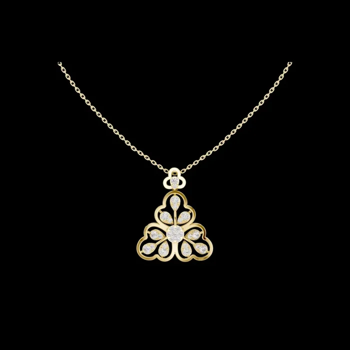 0.86 TCW Classic Round Moissanite Diamond Floral Openwork Flower Pendant Luxurious Gift for Her