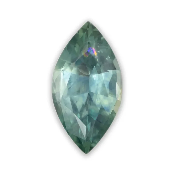 0.8ct 8.51×4.52×3.01mm MARQUISE CUT NATURAL OPALESCENT BLUE-GREEN MONTANA SAPPHIRE