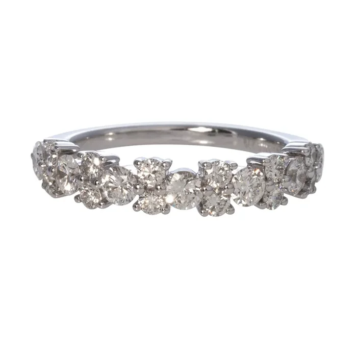 1.08ctw Round Brilliant Diamond Halfway 14K White Gold Band