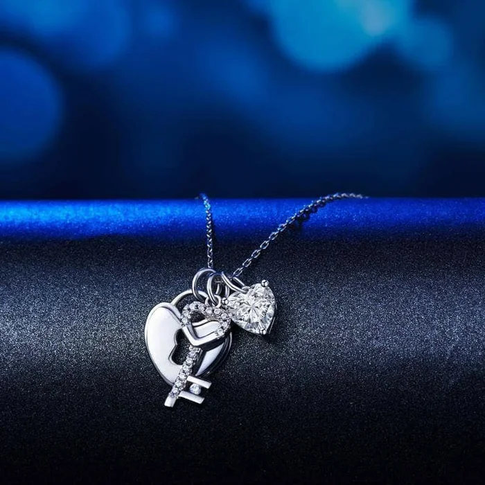 1.50 ct Diamond OptionLock Key Pendant Necklace