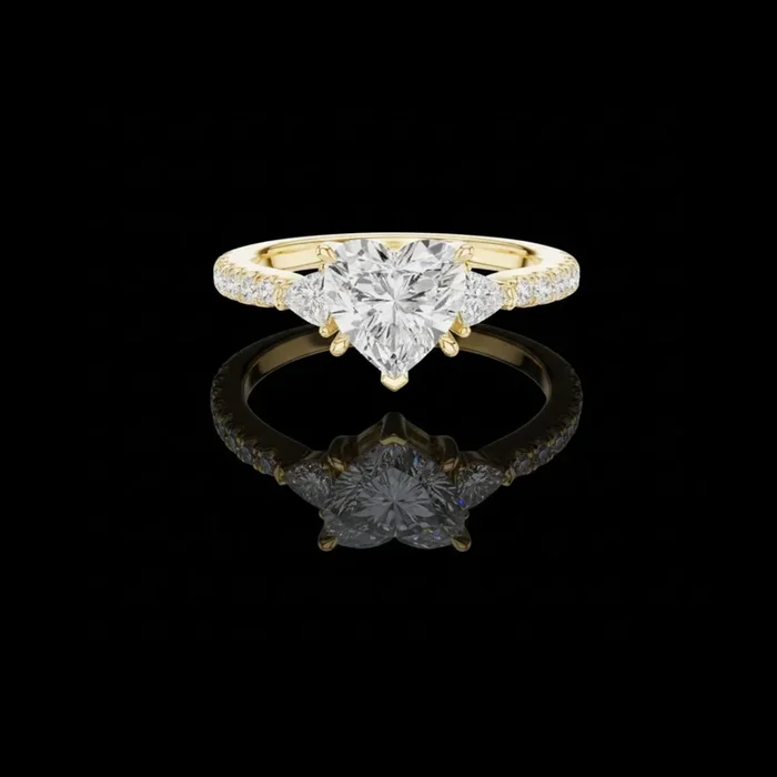 1.50 CT Majestic Moissanite Heart Cut Diamond Ring For Glossy Look