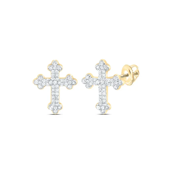 1/5ctw Diamond Cross Stud Earrings