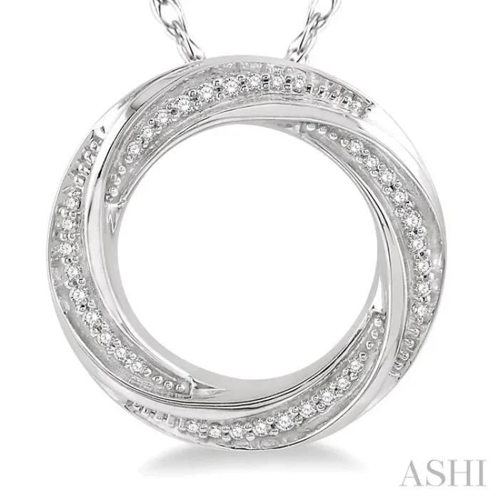 1/6 Ctw Open Center Whirlwind Diamond Fashion Pendant in 10K White Gold with chain