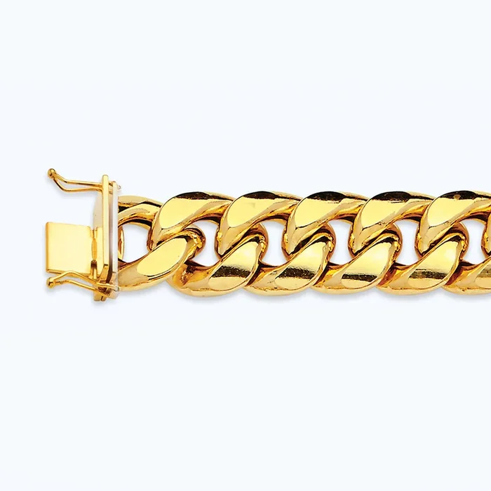 10K 13MM YELLOW GOLD HOLLOW MIAMI CUBAN 26″ CHAIN NECKLACE (AVAILABLE IN LENGTHS 7″ – 30″)