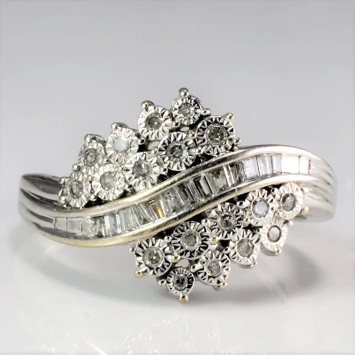 10K Bypass Cluster Diamond Ring | 0.16 ctw | SZ 7 |