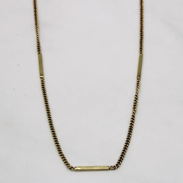10k Yellow Gold Bar Link Necklace | 24″ |