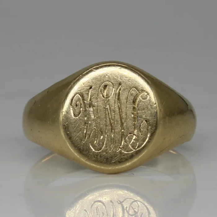 10k Yellow Gold Initial Signet Ring | SZ 10.25 |