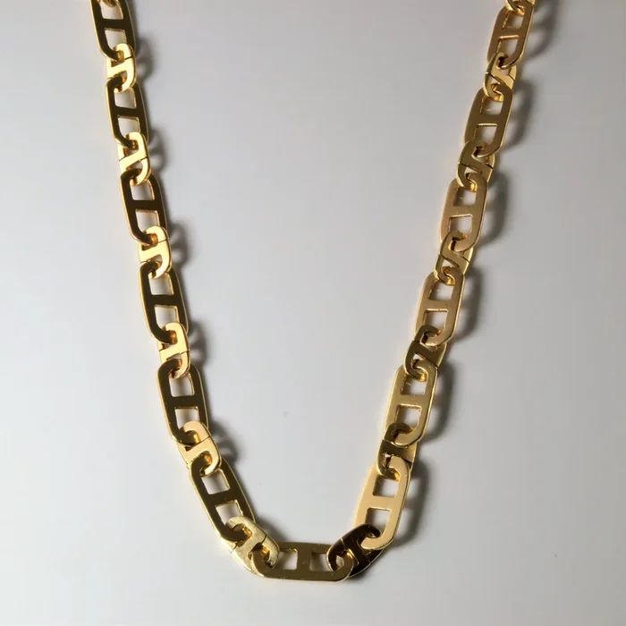 10k Yellow Gold Wide Anchor Chain | 18″ |