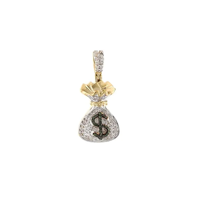 10KT Gold Money Bag Pendant with 0.23CT Diamond