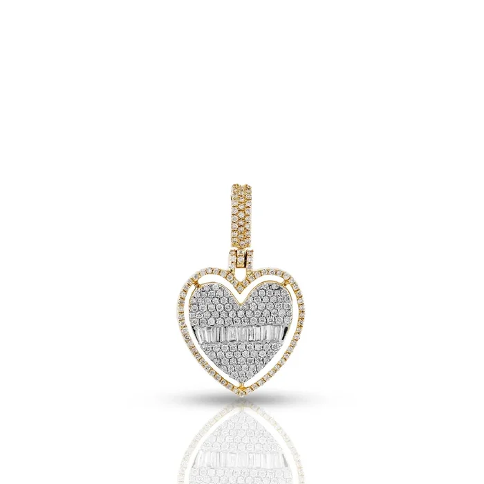 10KT Yellow Gold Luxury Heart Diamond Pendant