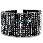 12 Row Hematite Black on Black Hip Hop Bracelet