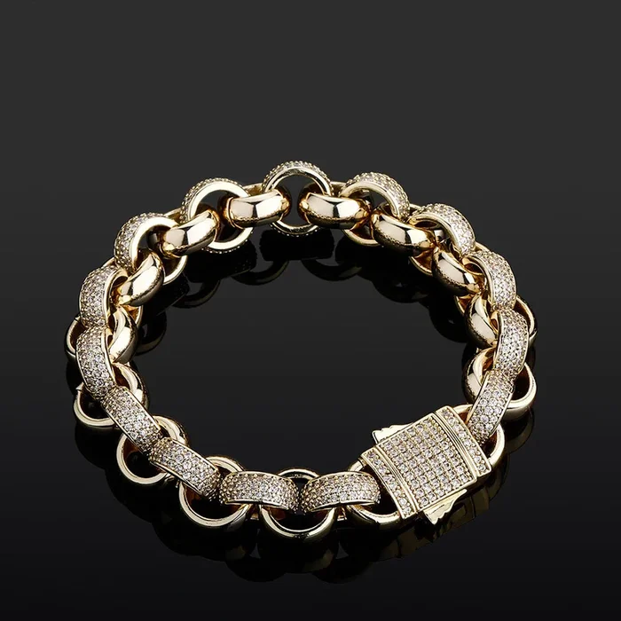 12mm Iced Out Buckle Chain Bracelet