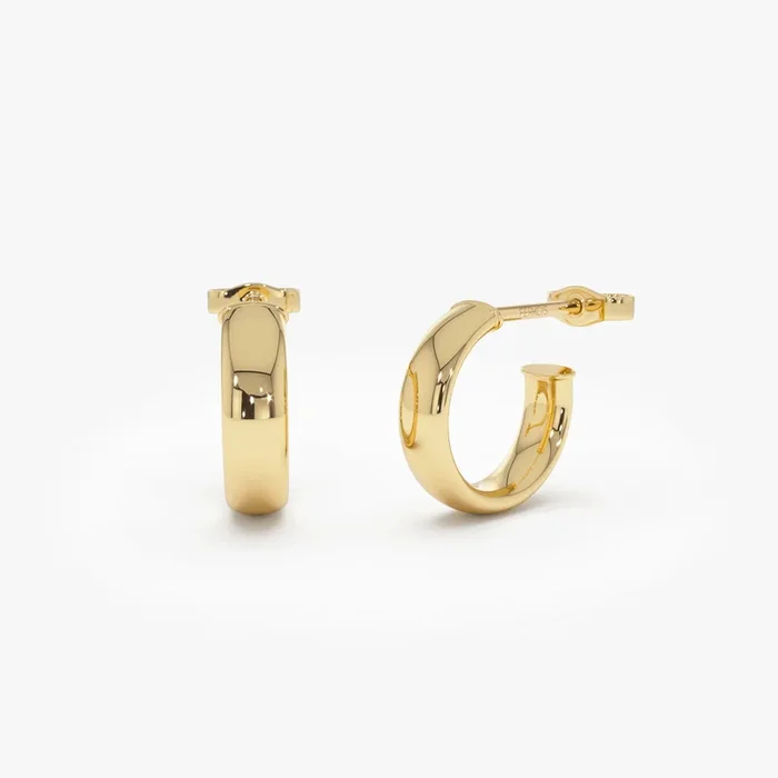 14k 3.85MM C Hoop Earrings