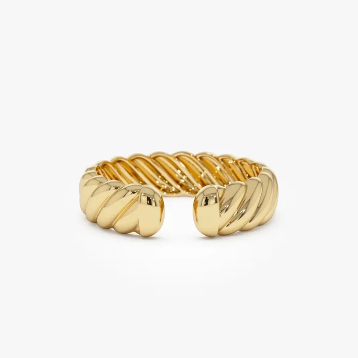 14K 5MM Rope Cuff Ring