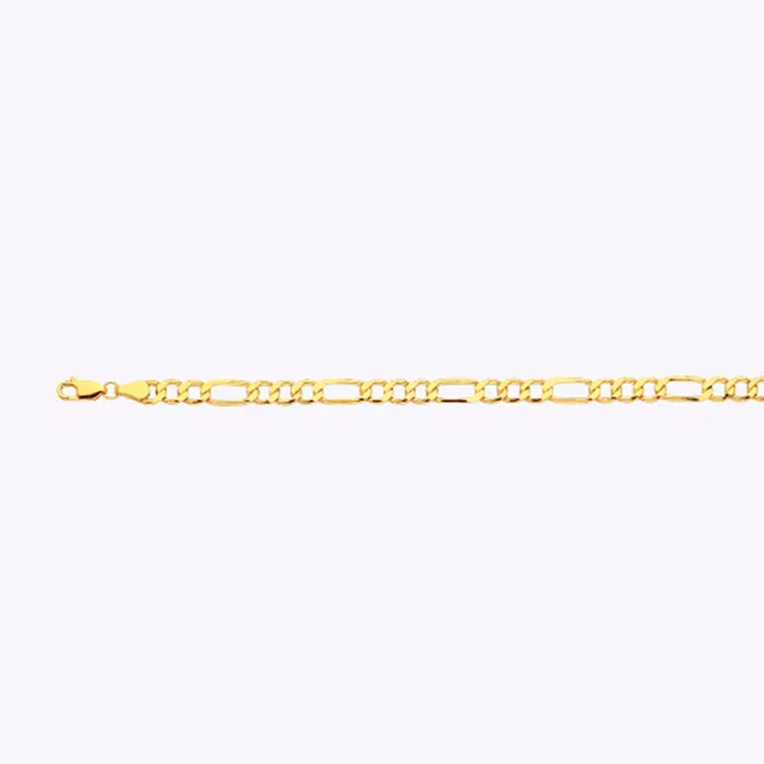 14K 5MM YELLOW GOLD HOLLOW FIGARO 8.5″ CHAIN BRACELET (AVAILABLE IN LENGTHS 7″ – 30″)