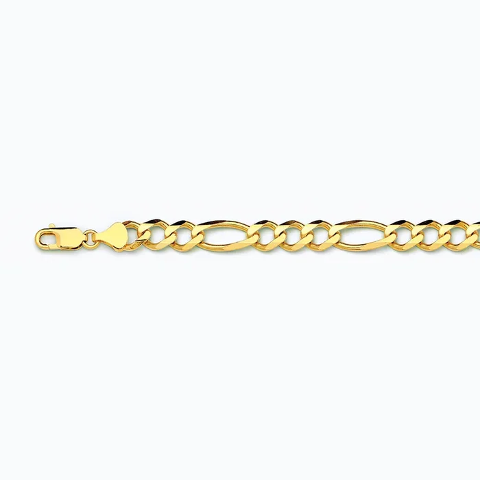 14K 9.5MM YELLOW GOLD SOLID FIGARO 20″ CHAIN NECKLACE (AVAILABLE IN LENGTHS 7″ – 30″)