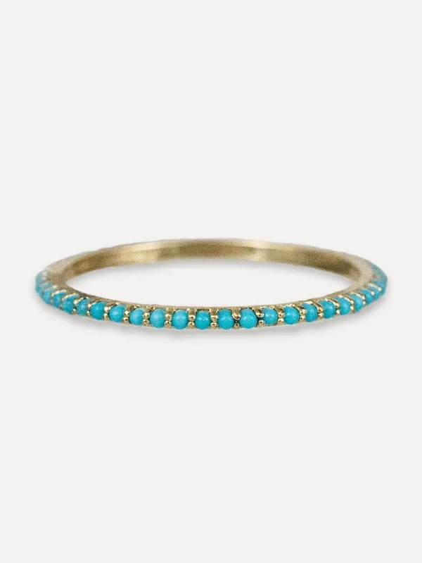 14K Eternity Stacking Band – Turquoise