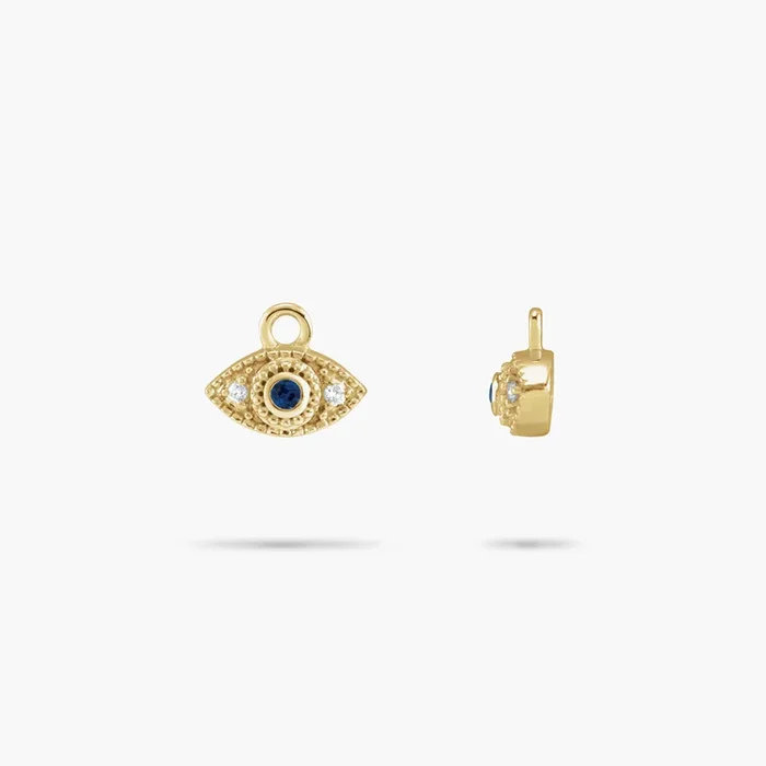 14k Evil Eye Diamond Dangle Charm