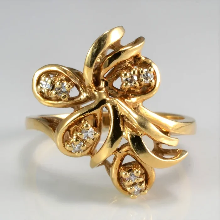 14K Floral Inspired Diamond Ring | 0.16ctw | SZ 7.75 |