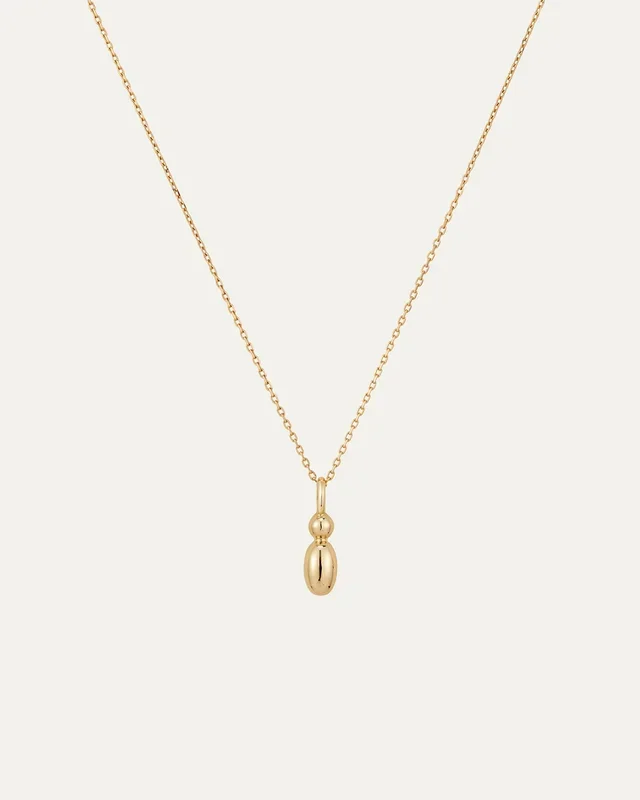 14K Gold Bubble Letter Necklace – I