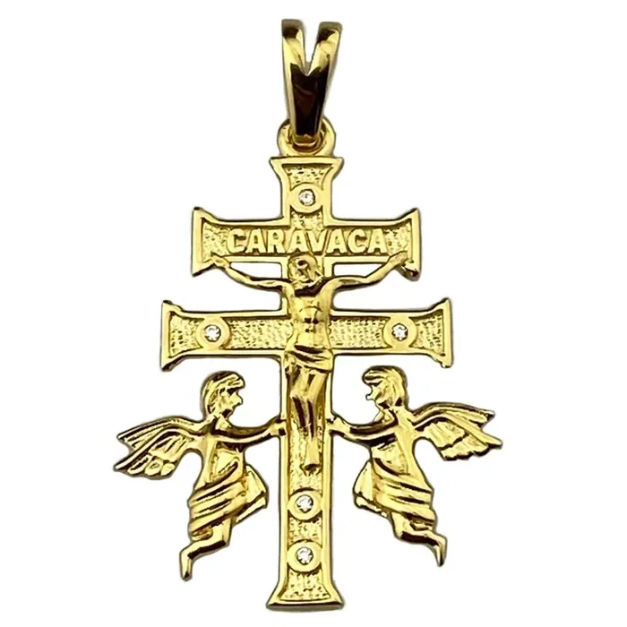 14K Gold Plated 925 Sterling Silver 1.25″ Cruz De Caravaca Pendant