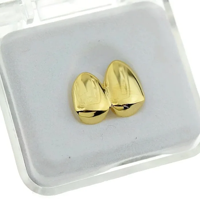 14K Gold Plated Double Caps – Right Hand Teeth