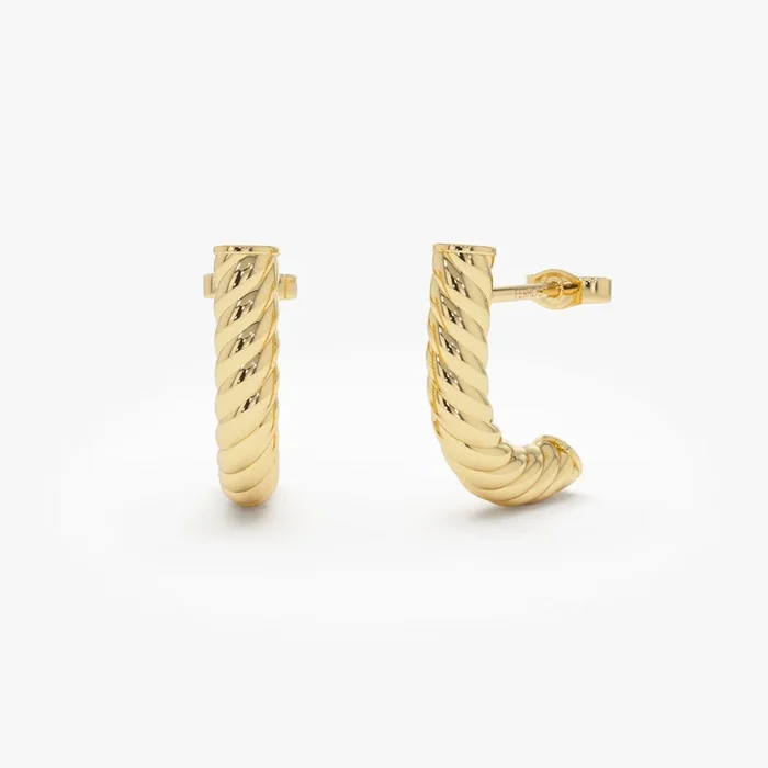 14K Rope Hoop Earrings