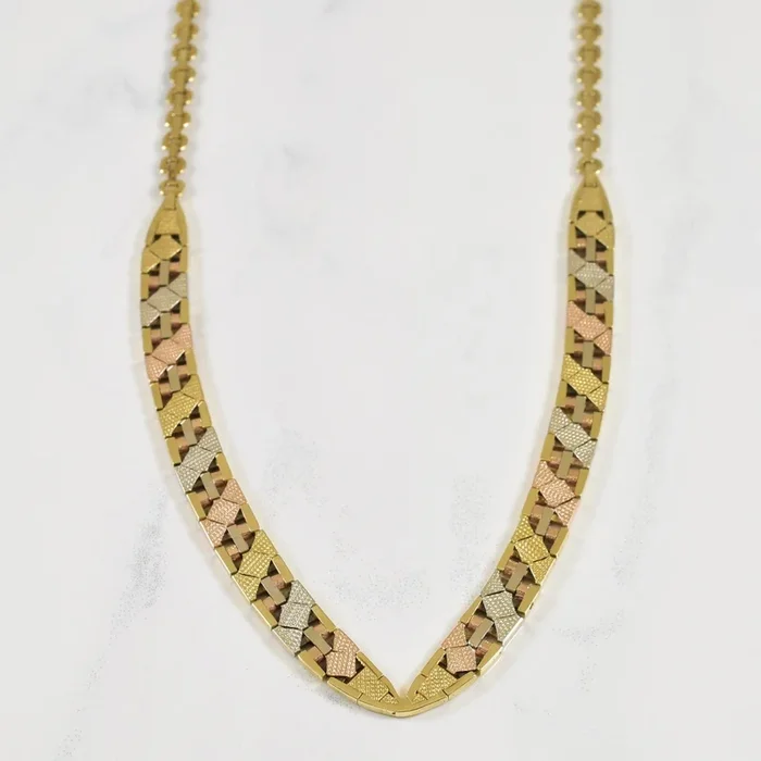 14k Tri Tone Fancy Chain | 17″ |