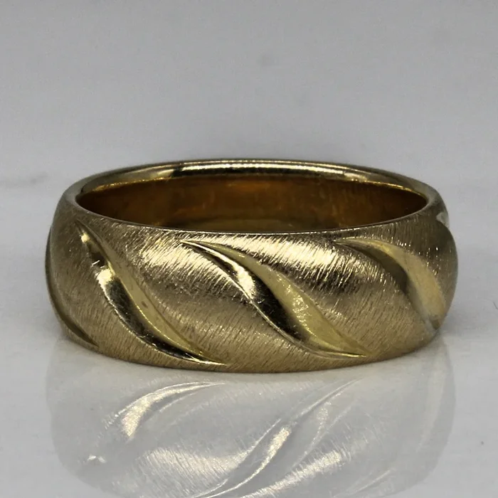 14k Yellow Gold Brushed Finish Ring | SZ 6 |