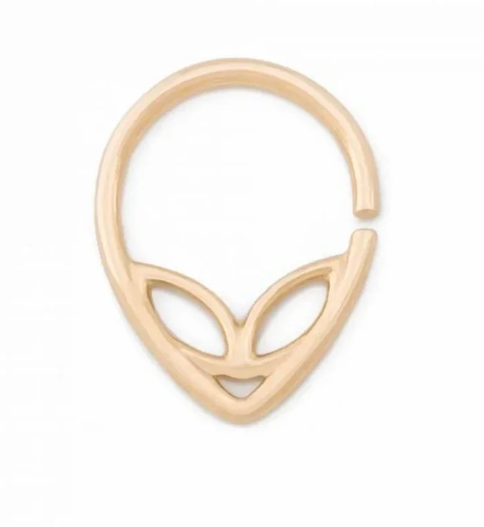 14kt Gold Alien Hoop Ring