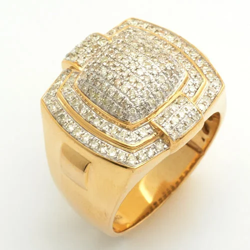14KY 1.15CTW DIAMOND MENS DOME RING –