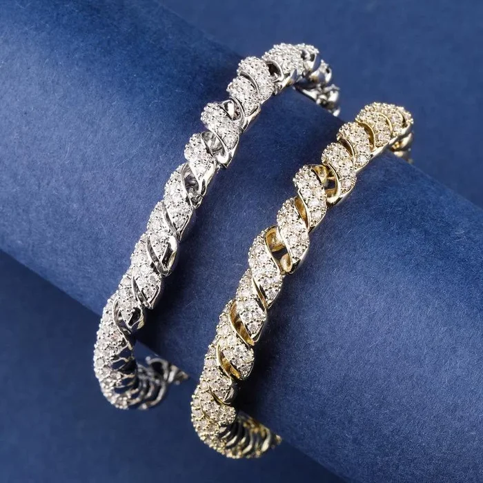 14mm Iced Out Rope Bracelet