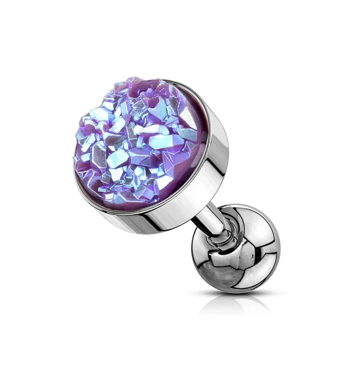 16G Blurple Druzy Cartilage Barbell
