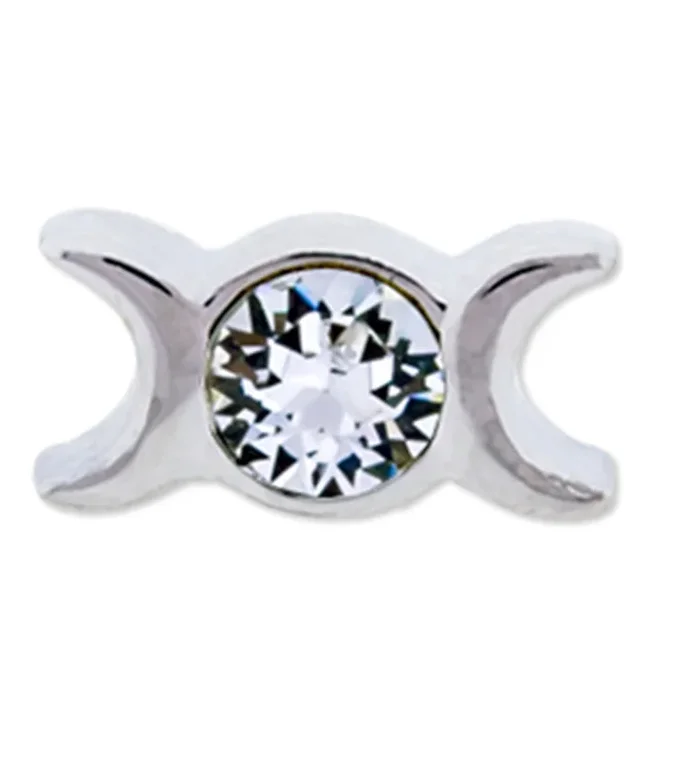 16G Crescent CZ Threaded End